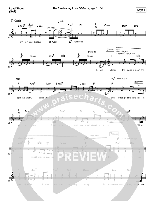 The Everlasting Love Of God Lead Sheet (SAT) (Keith & Kristyn Getty / Matt Boswell / Matt Papa)