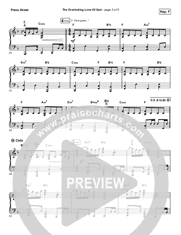 The Everlasting Love Of God Piano Sheet (Keith & Kristyn Getty / Matt Boswell / Matt Papa)