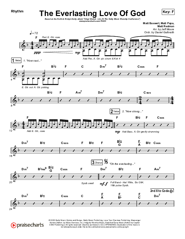 The Everlasting Love Of God Rhythm Chart (Keith & Kristyn Getty / Matt Boswell / Matt Papa)