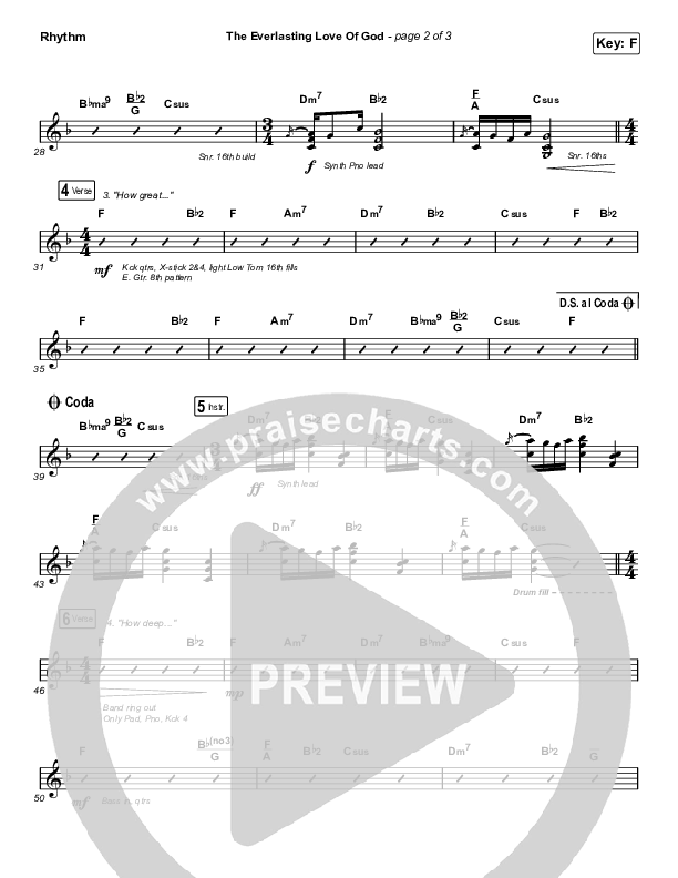 The Everlasting Love Of God Rhythm Chart (Keith & Kristyn Getty / Matt Boswell / Matt Papa)