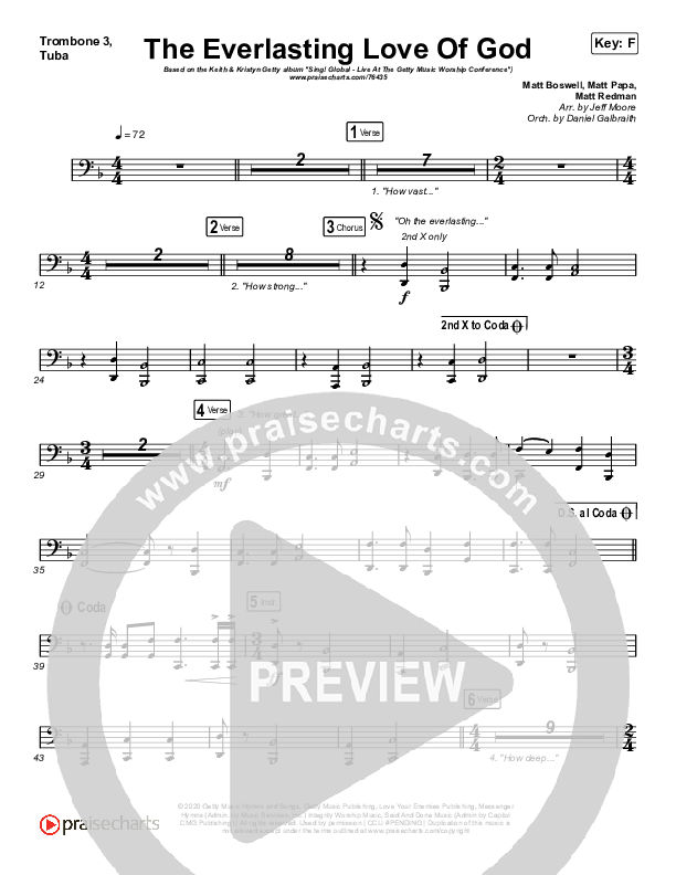 The Everlasting Love Of God Trombone 1,2 (Keith & Kristyn Getty / Matt Boswell / Matt Papa)