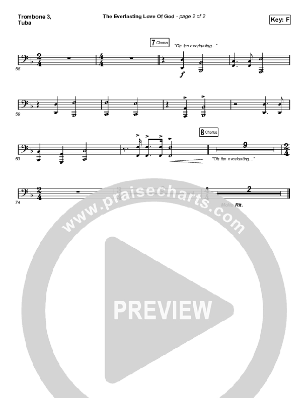 The Everlasting Love Of God Trombone 3/Tuba (Keith & Kristyn Getty / Matt Boswell / Matt Papa)