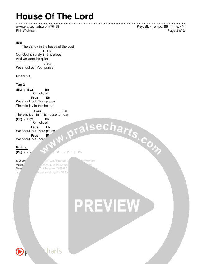House Of The Lord Chords & Lyrics (Phil Wickham)