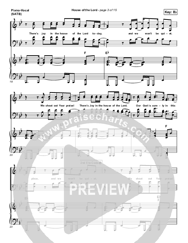 House Of The Lord Piano/Vocal (SATB) (Phil Wickham)