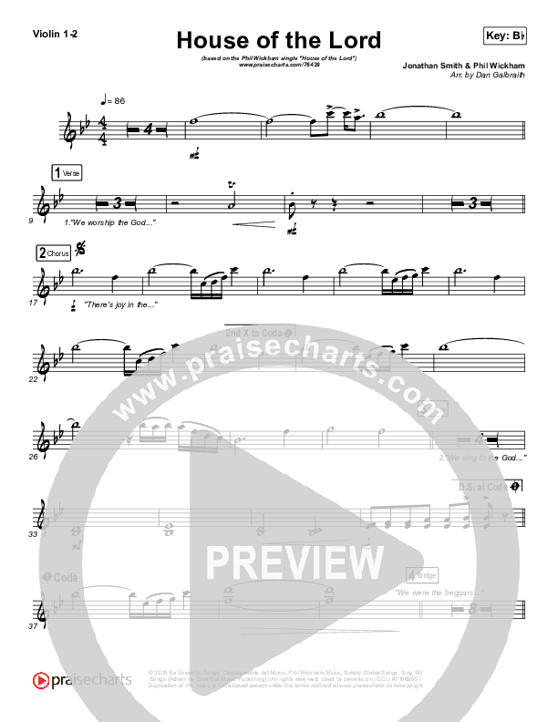 House Of The Lord Violin 1,2 (Phil Wickham)