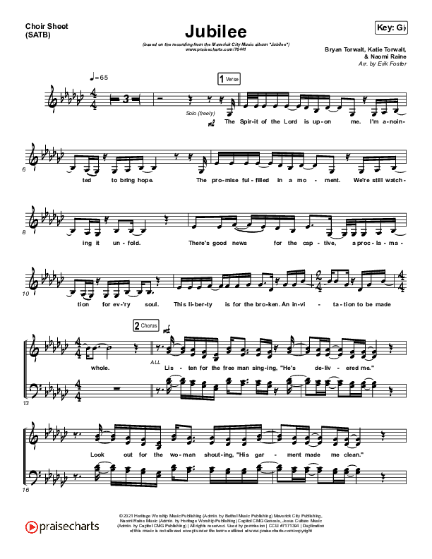 Jubilee Choir Vocals (SATB) (Maverick City Music)