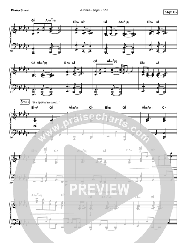 Jubilee Piano Sheet (Maverick City Music)