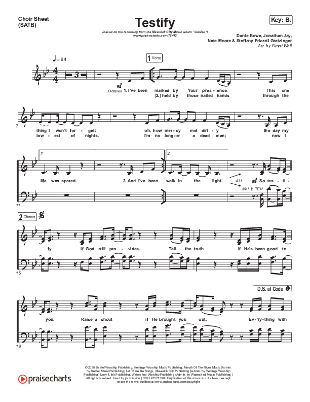 Testify Choir Sheet (SATB) (Maverick City Music)