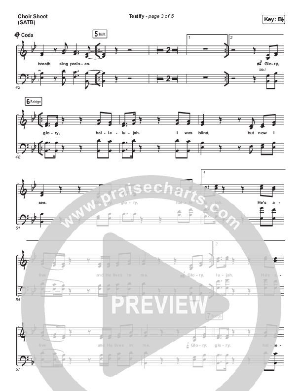 Testify Choir Sheet (SATB) (Maverick City Music)