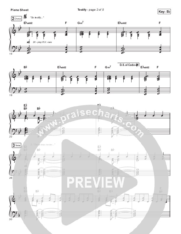 Testify Piano Sheet (Maverick City Music)