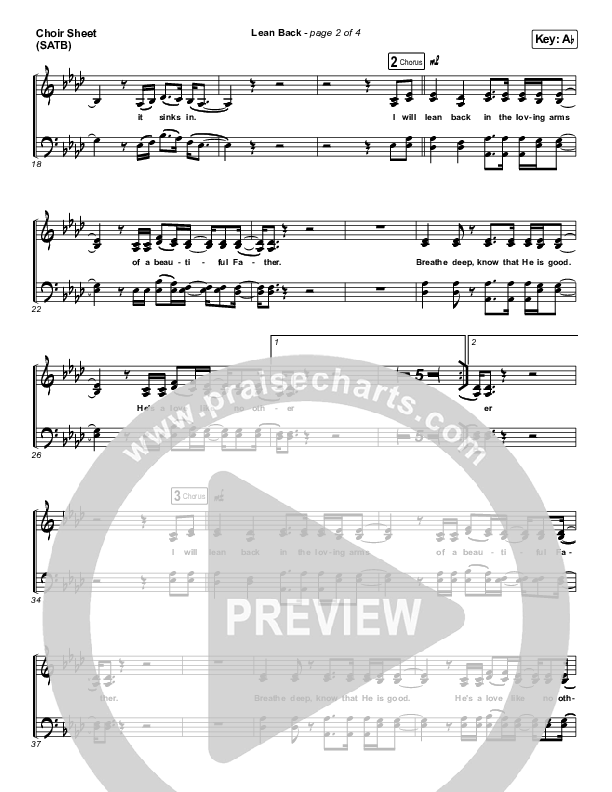 Lean Back Choir Sheet (SATB) (Maverick City Music / Amanda Lindsey Cook / Chandler Moore)