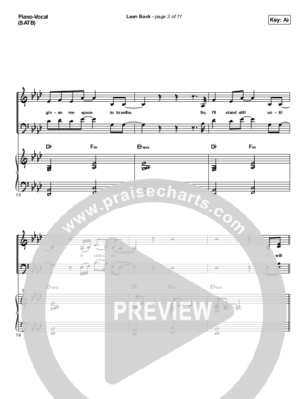 Lean Back Piano/Vocal (SATB) (Maverick City Music / Amanda Lindsey Cook / Chandler Moore)