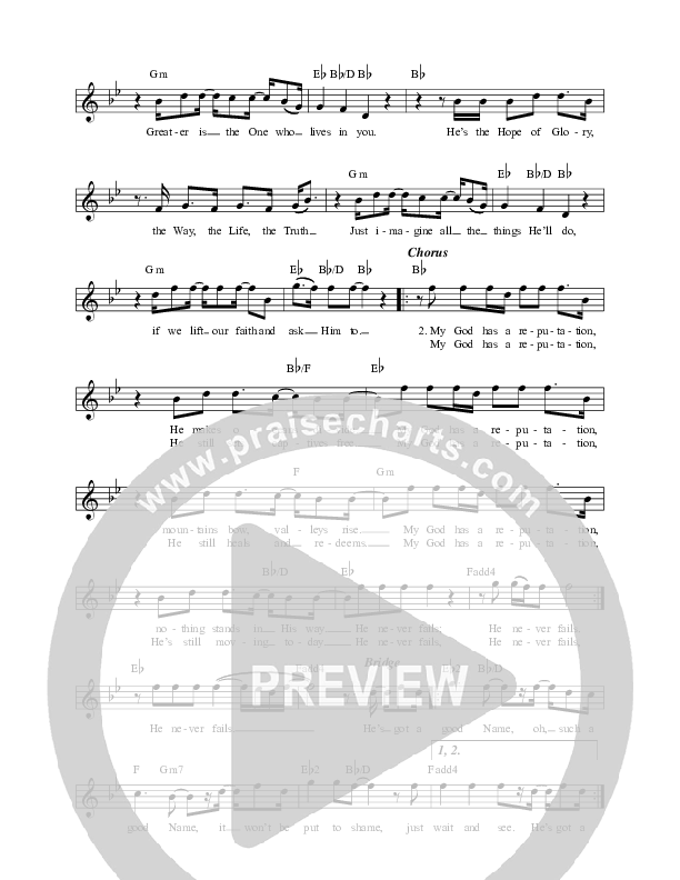 Reputation Lead Sheet Melody (Mitch Wong)