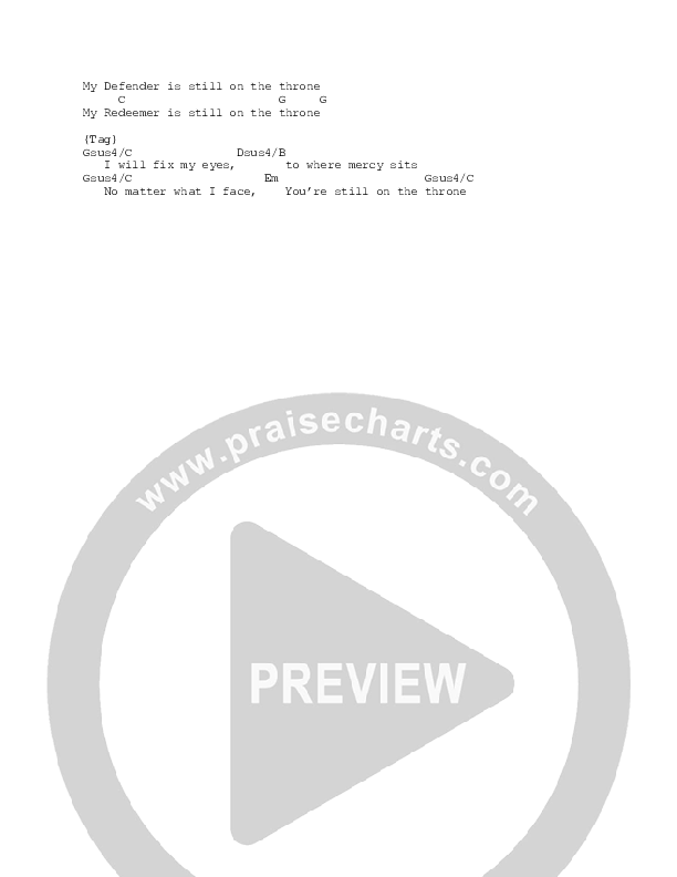 Still On The Throne Chord Chart (Mitch Wong)