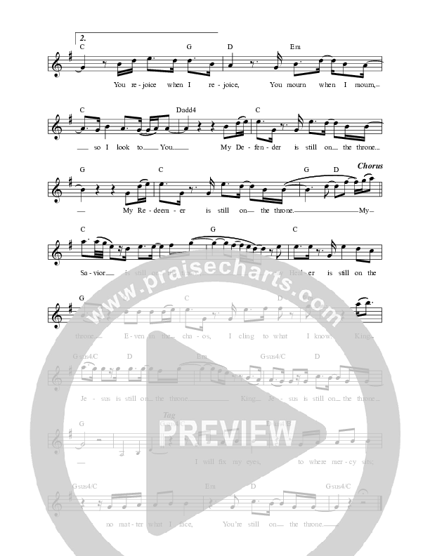 Still On The Throne Lead Sheet Melody (Mitch Wong)