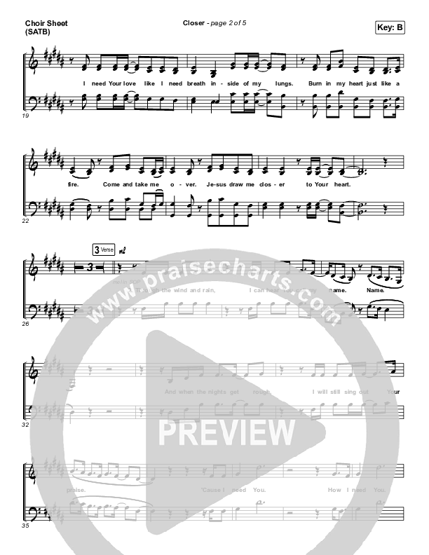 Closer Choir Sheet (SATB) (Maverick City Music)