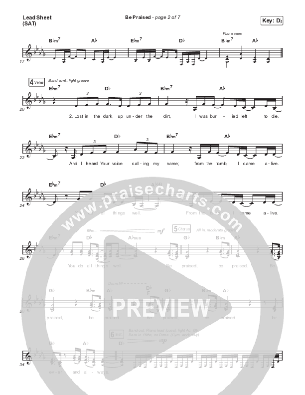 Be Praised Lead Sheet (SAT) (Maverick City Music)