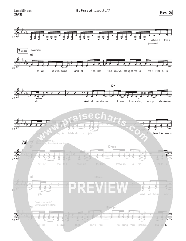 Be Praised Lead Sheet (SAT) (Maverick City Music)