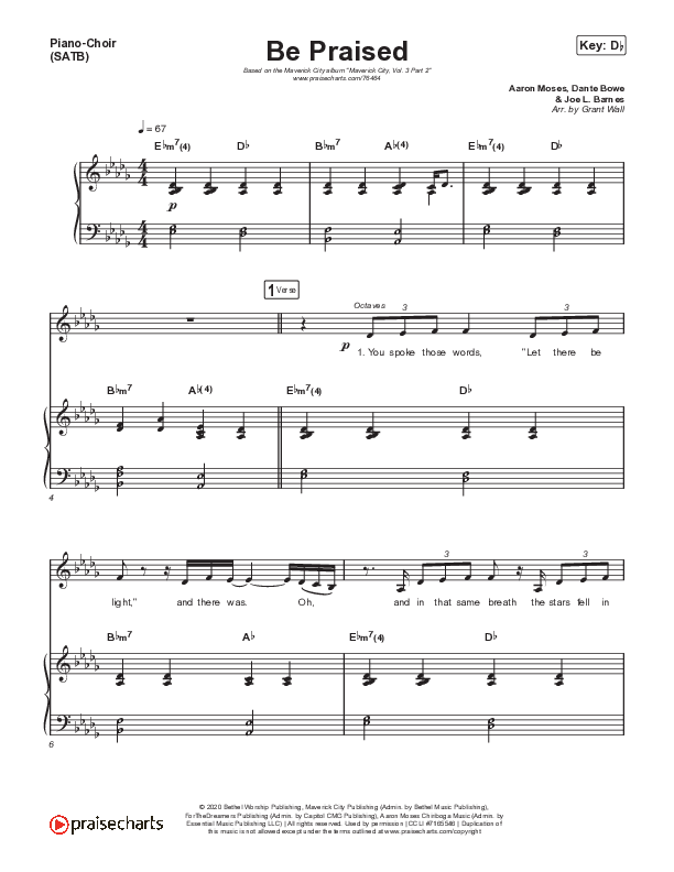 Be Praised Piano/Vocal (SATB) (Maverick City Music)