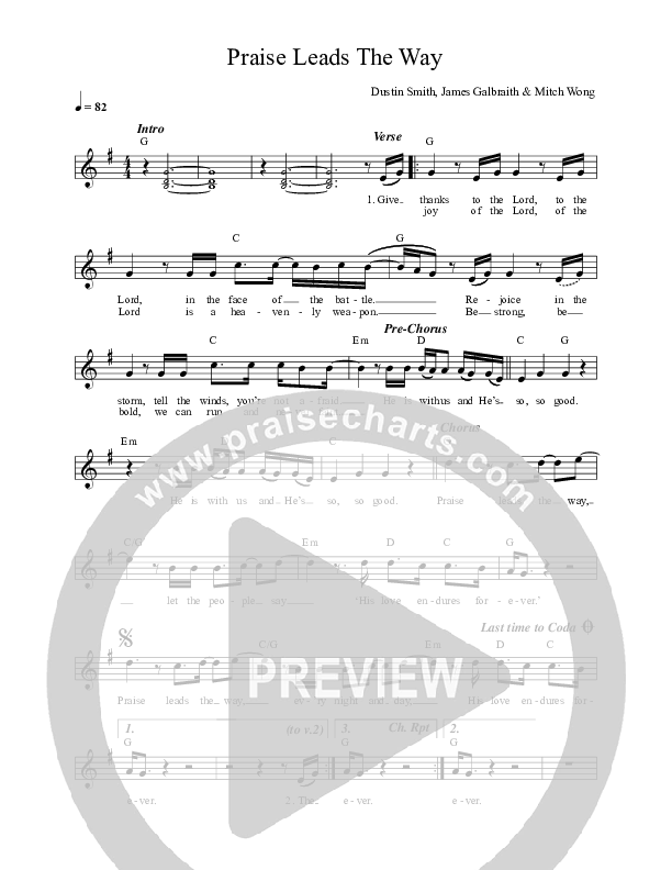 Praise Leads The Way Lead Sheet (Here Be Lions)