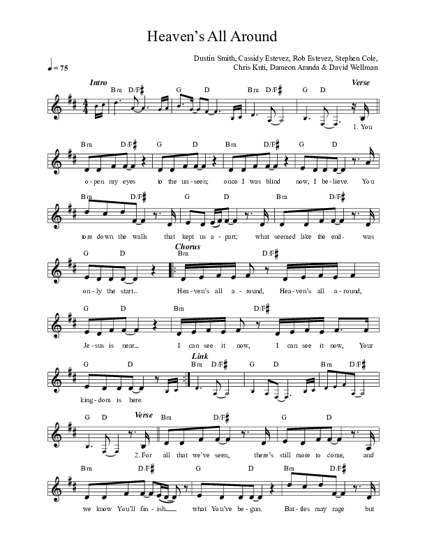 Heaven's All Around Lead Sheet (Here Be Lions)