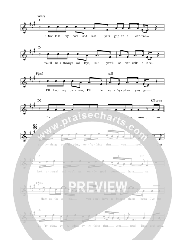 Taste And See Lead Sheet (Here Be Lions)