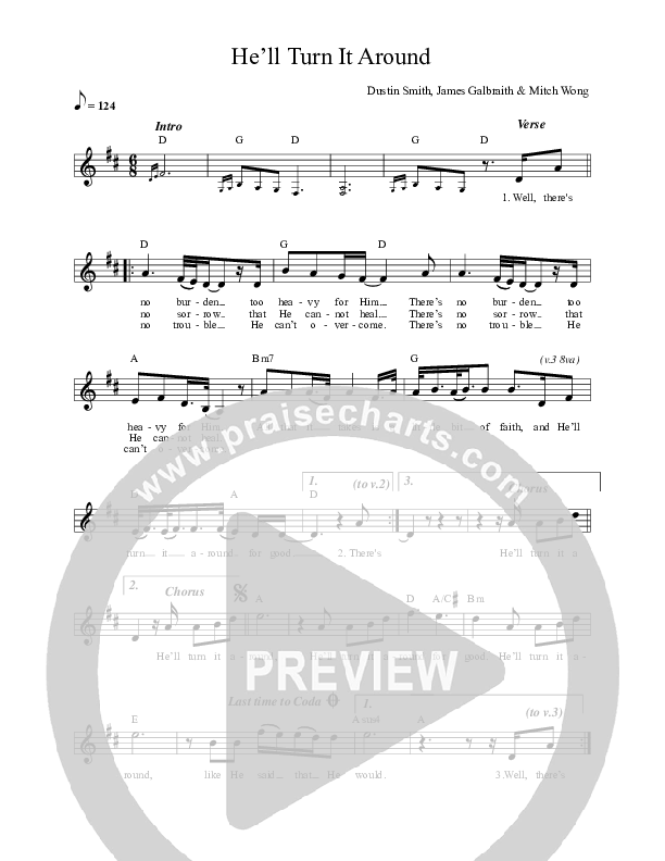He'll Turn It Around Lead Sheet (Here Be Lions)