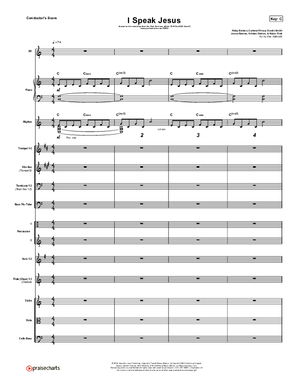 I Speak Jesus Conductor's Score (Here Be Lions)