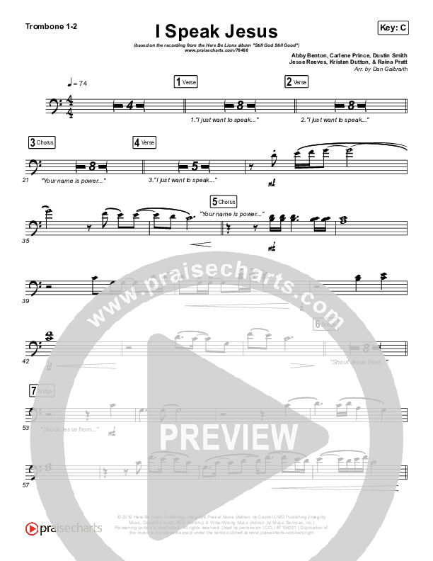 I Speak Jesus Trombone 1/2 (Here Be Lions)