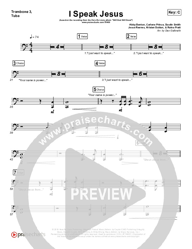 I Speak Jesus Trombone 3/Tuba (Here Be Lions)