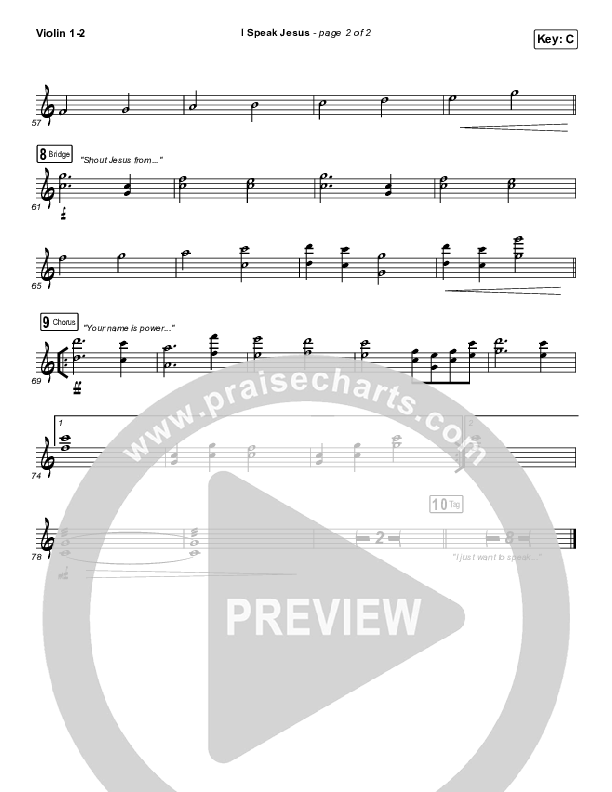 I Speak Jesus Violin 1/2 (Here Be Lions)