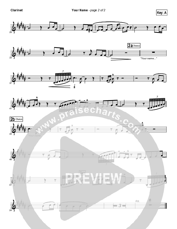 Your Name Clarinet (Phillips Craig & Dean)