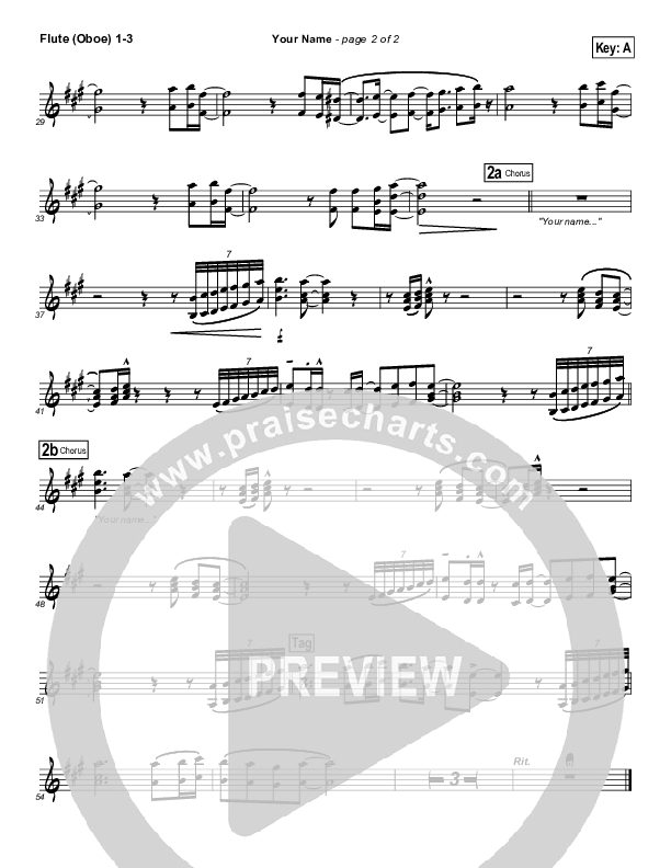 Your Name Flute/Oboe 1/2/3 (Phillips Craig & Dean)