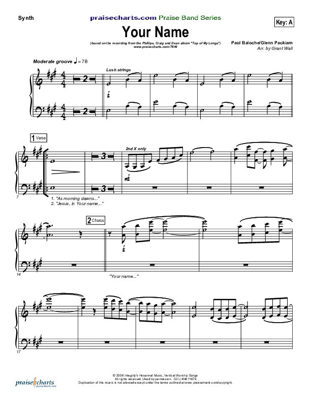 Your Name Synth Strings (Phillips Craig & Dean)