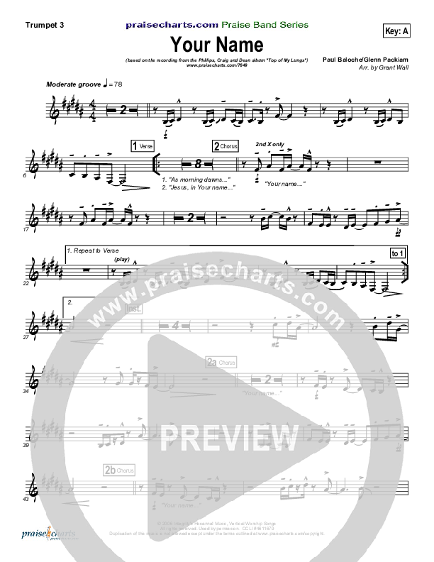 Your Name Trumpet 3 (Phillips Craig & Dean)