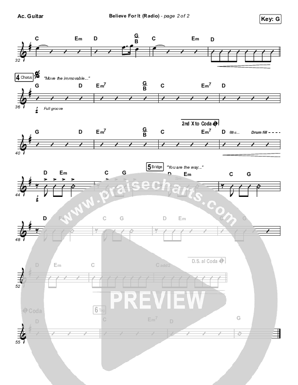 Believe For It (Radio) Acoustic Guitar (CeCe Winans)