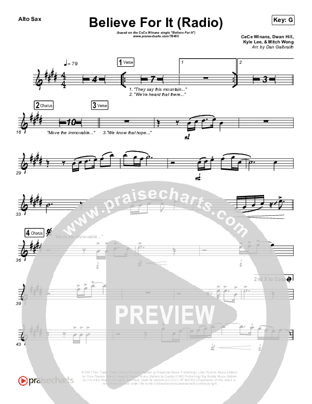 Believe For It (Radio) Alto Sax (CeCe Winans)