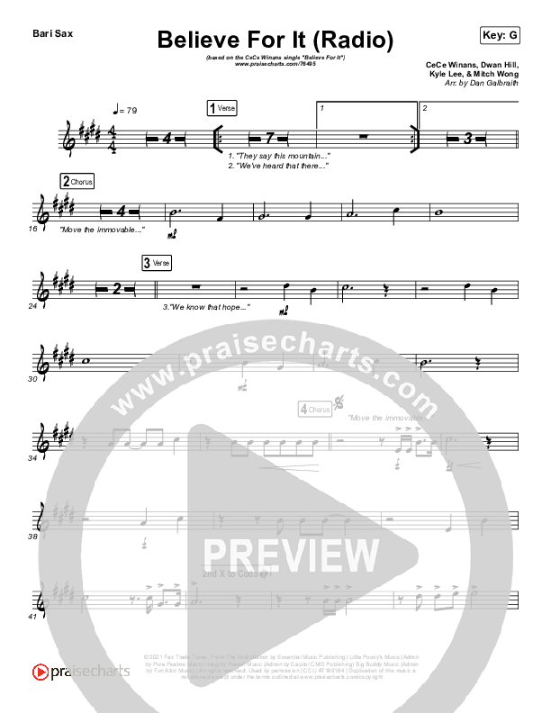 Believe For It (Radio) Bari Sax (CeCe Winans)