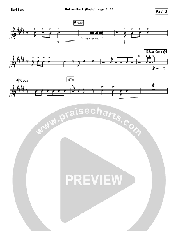 Believe For It (Radio) Bari Sax (CeCe Winans)