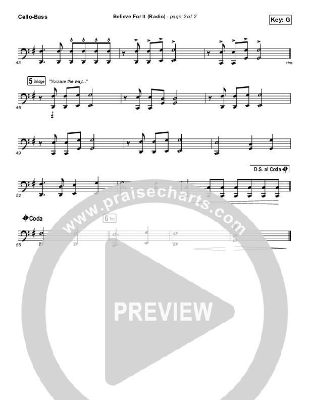 Believe For It (Radio) Cello/Bass (CeCe Winans)