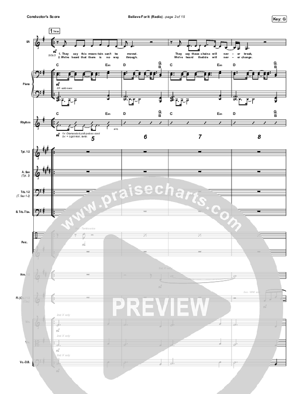 Believe For It (Radio) Conductor's Score (CeCe Winans)