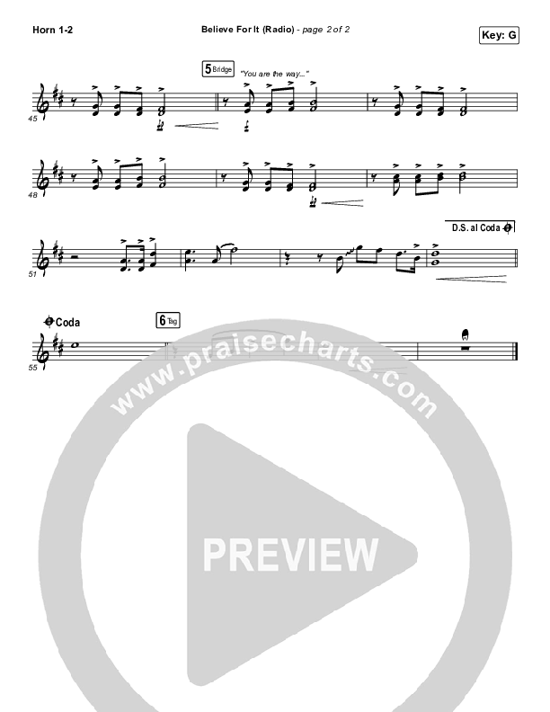 Believe For It (Radio) French Horn 1,2 (CeCe Winans)