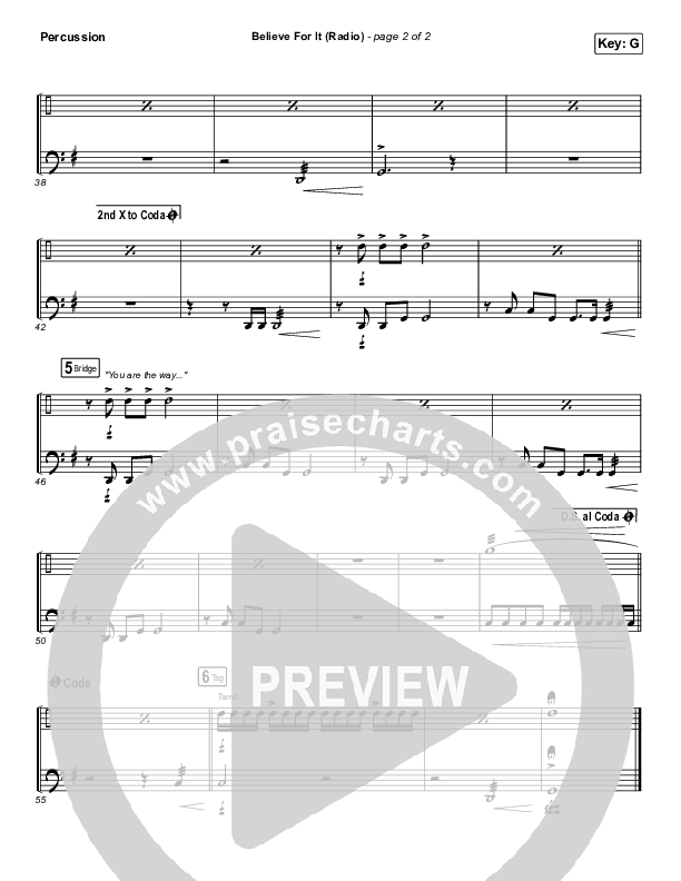 Believe For It (Radio) Percussion (CeCe Winans)