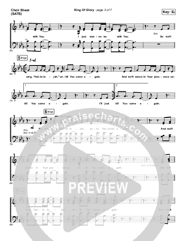 King Of Glory (Live) Choir Sheet (SATB) (CeCe Winans)