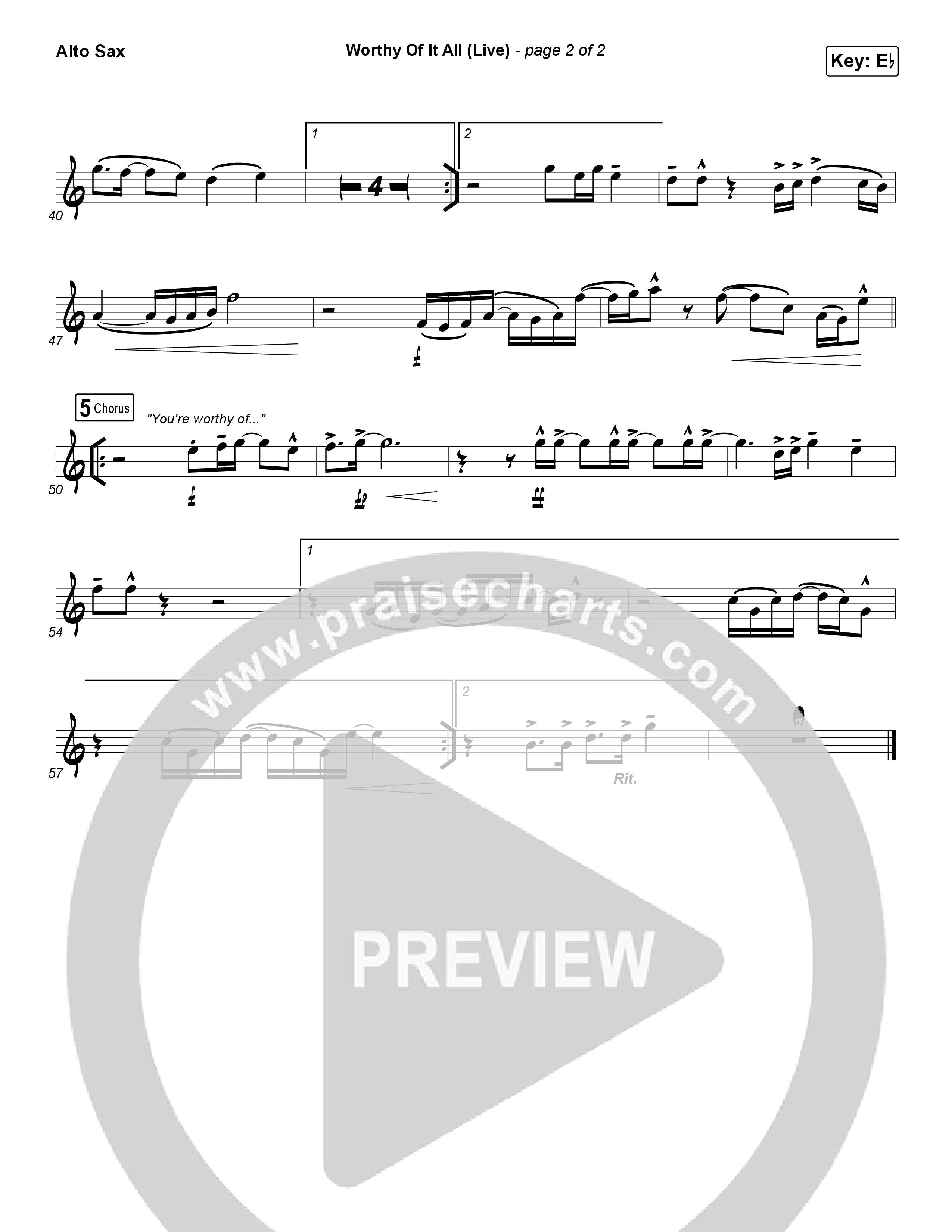 Worthy Of It All (Live) Alto Sax (CeCe Winans)