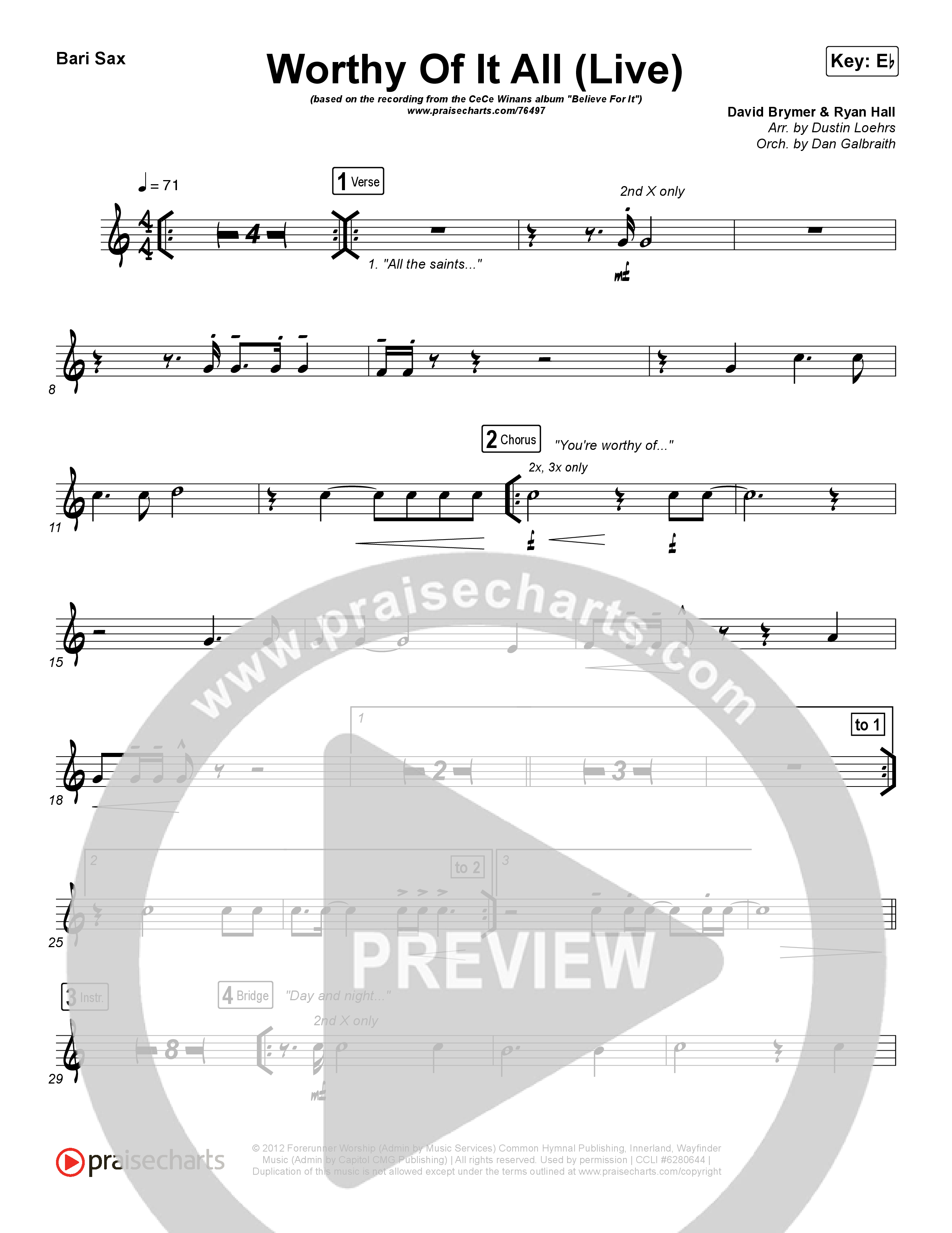 Worthy Of It All (Live) Bari Sax (CeCe Winans)