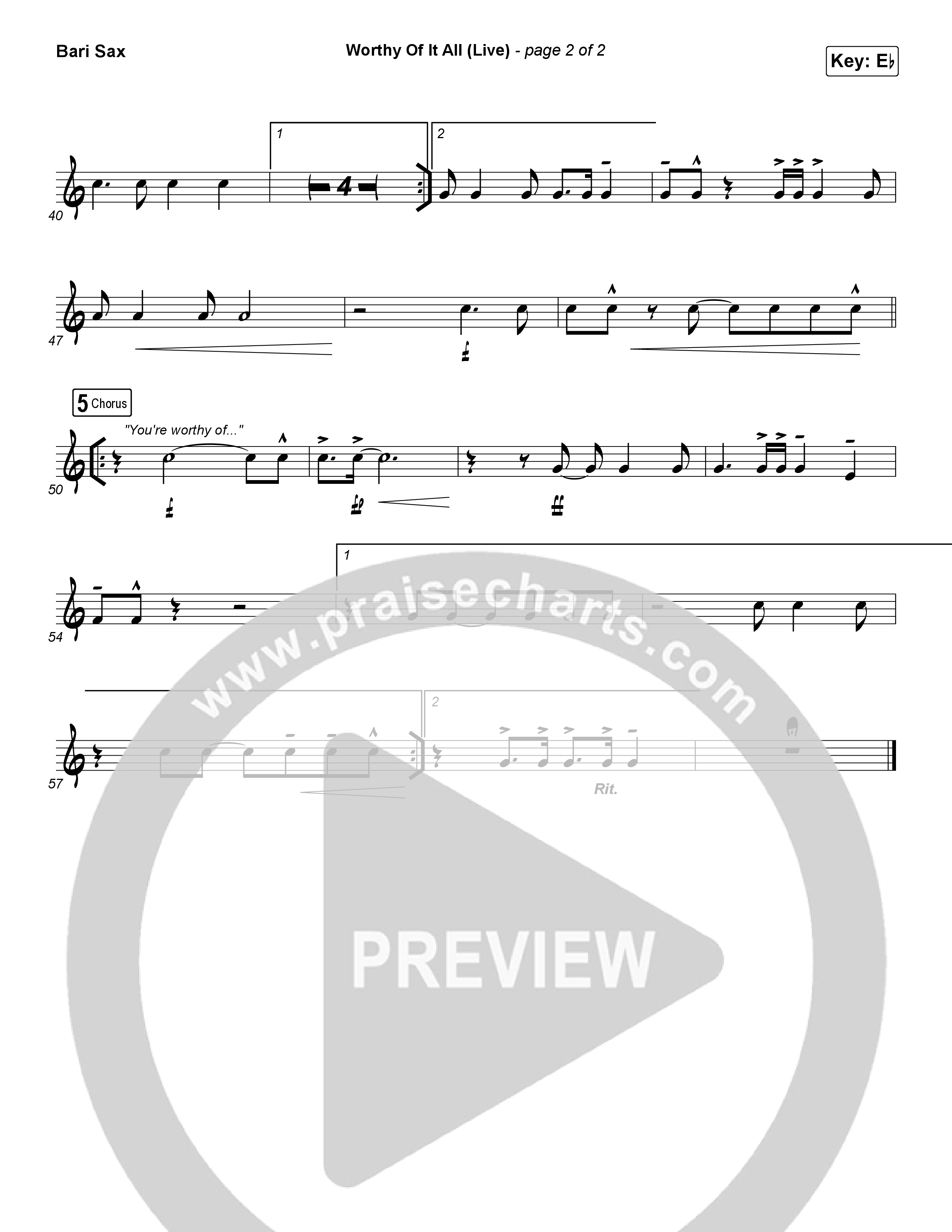 Worthy Of It All (Live) Bari Sax (CeCe Winans)