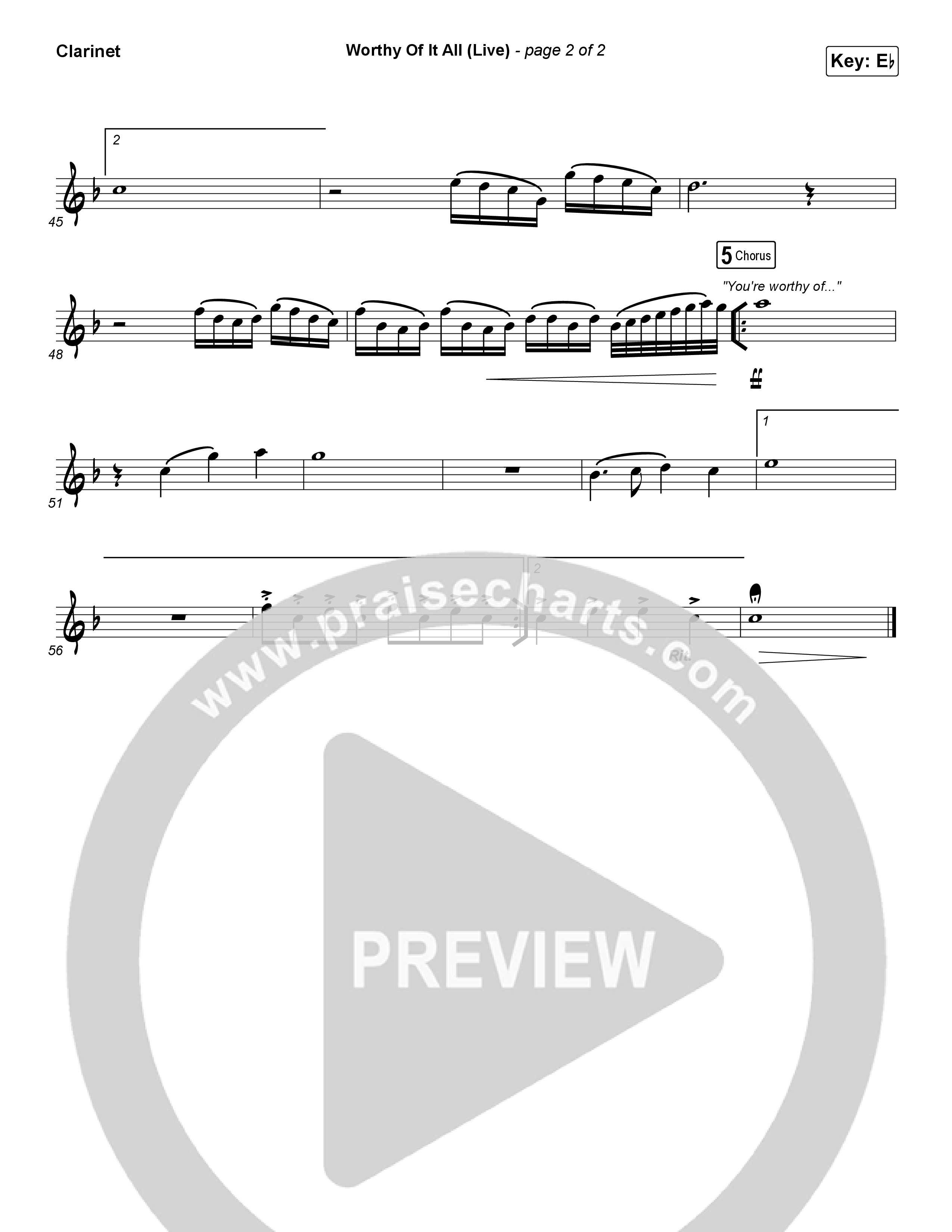 Worthy Of It All (Live) Clarinet 1,2 (CeCe Winans)