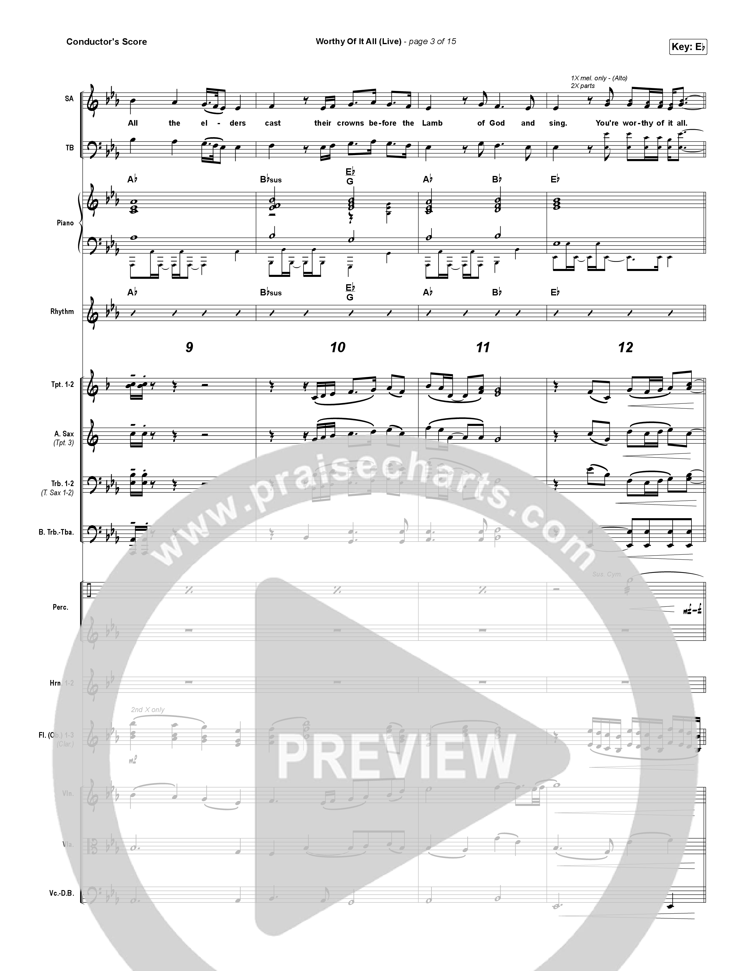 Worthy Of It All (Live) Conductor's Score (CeCe Winans)