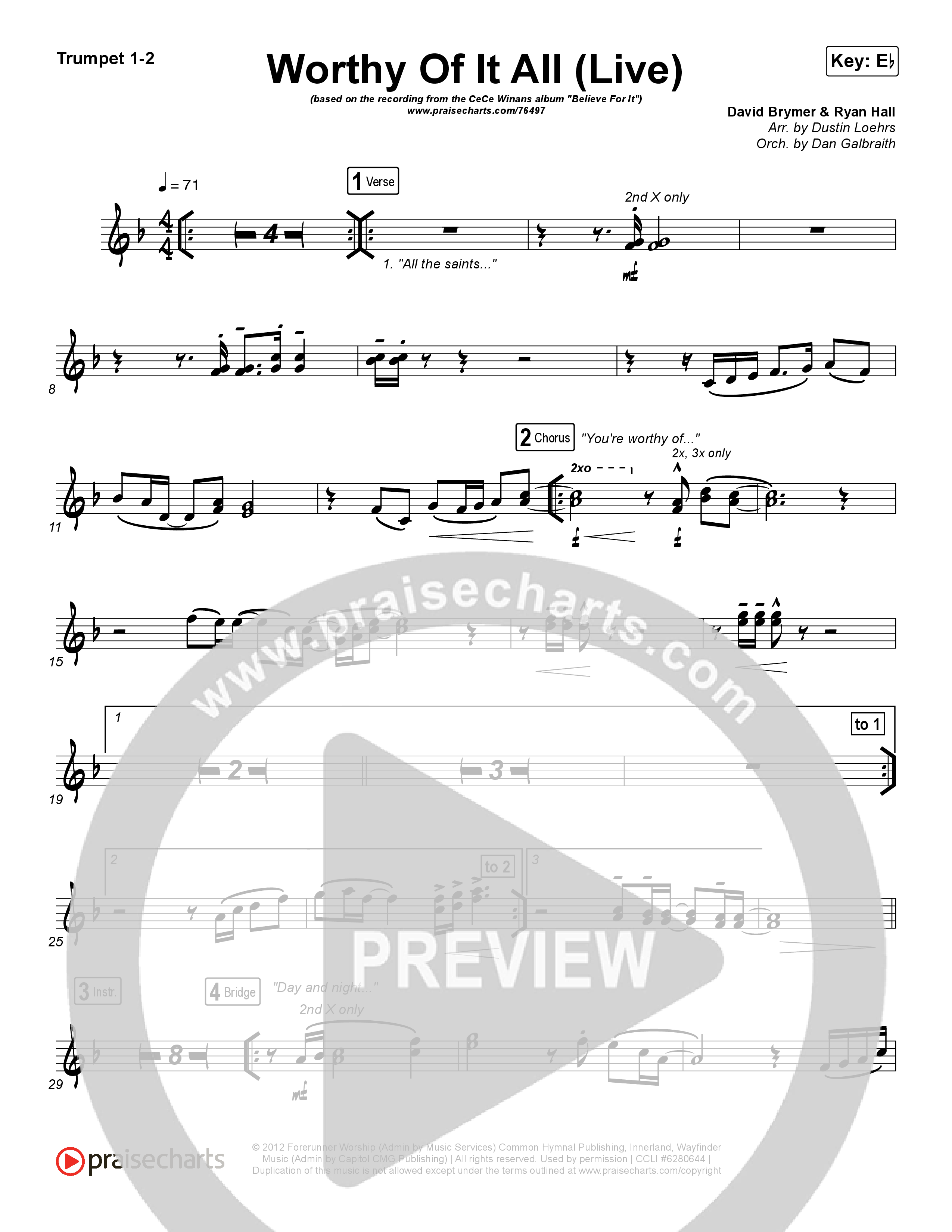 Worthy Of It All (Live) Brass Pack (CeCe Winans)